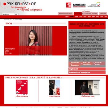 Le prix Rfi-Rsf-Oif, prix francophone de la liberté de la presse